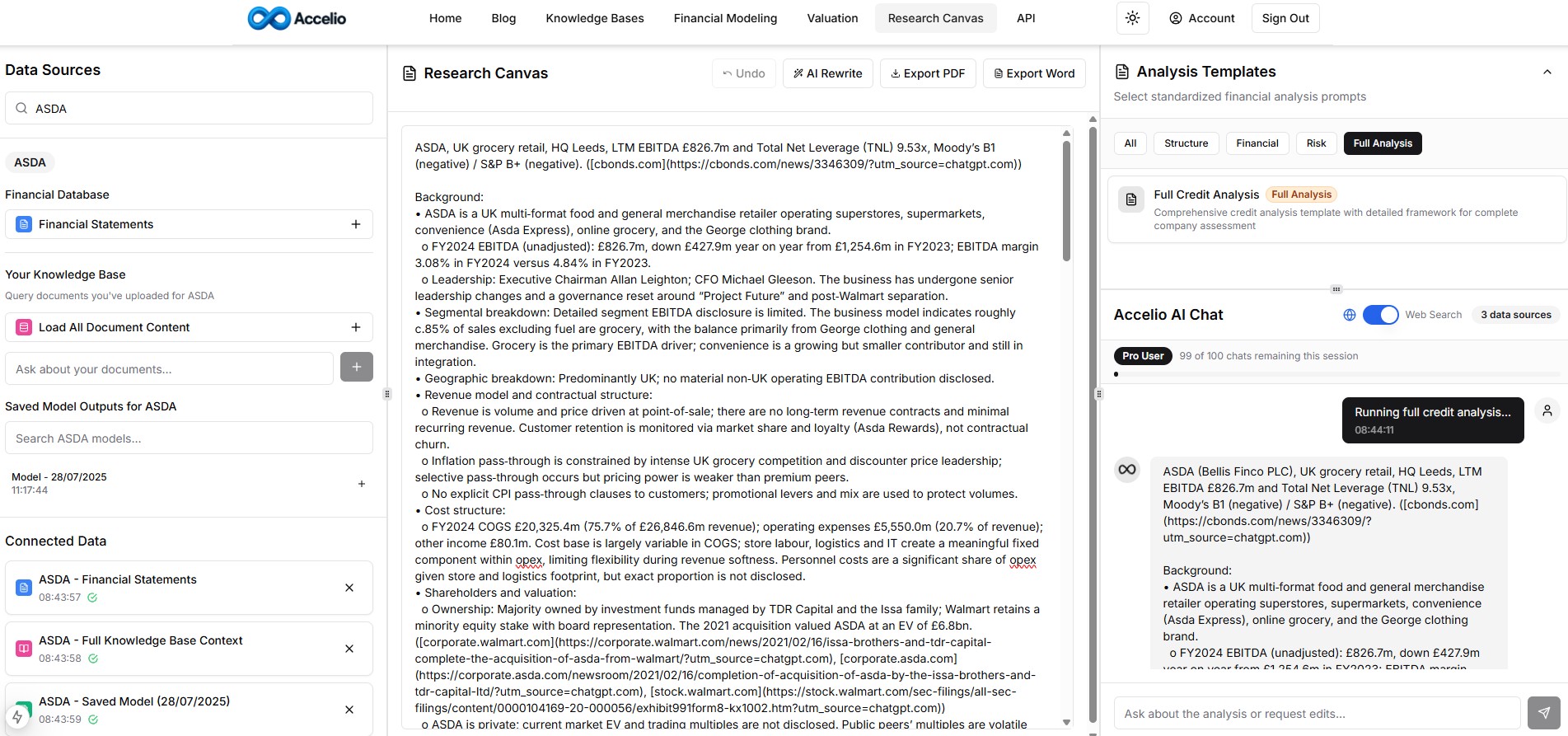 Accelio Application Screenshot